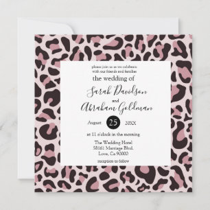 Leopard Print Rose Gold Wedding Einladungen
