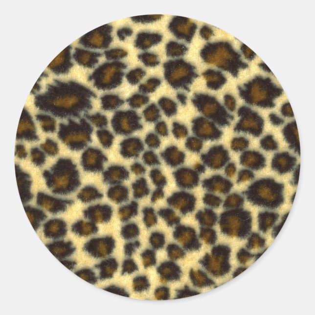 Leopard Print Round Stickers (Vorderseite)