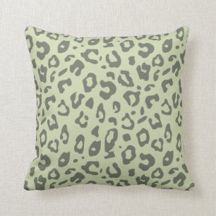 Leopard Print Sage Green und Shades Animal Print Kissen