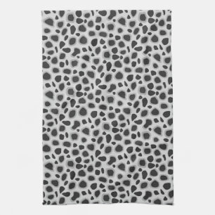 Leopard Print - Schatten von Grau Geschirrtuch