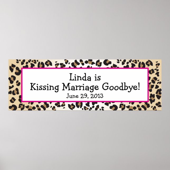 Leopard Print Scheidung Party Banner Poster (Vorne)