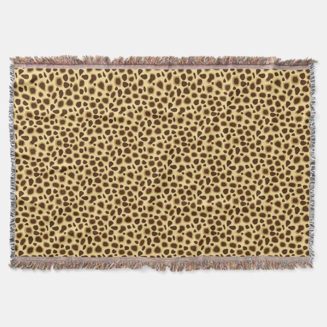 Leopard Print - Schokolade Brown und Camel Tan Decke (Vorderseite)