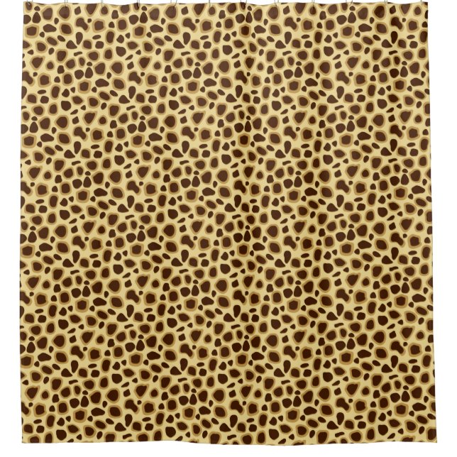 Leopard Print, Schokolade Brown und Camel Tan Duschvorhang (Vorderseite)