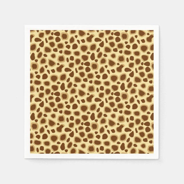 Leopard Print - Schokolade Brown und Camel Tan Serviette (Vorderseite)