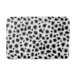 Leopard Print, Schwarz und Weiß Badematte