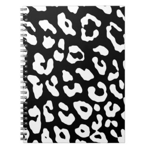 Leopard Print Schwarz-weiß Notizblock