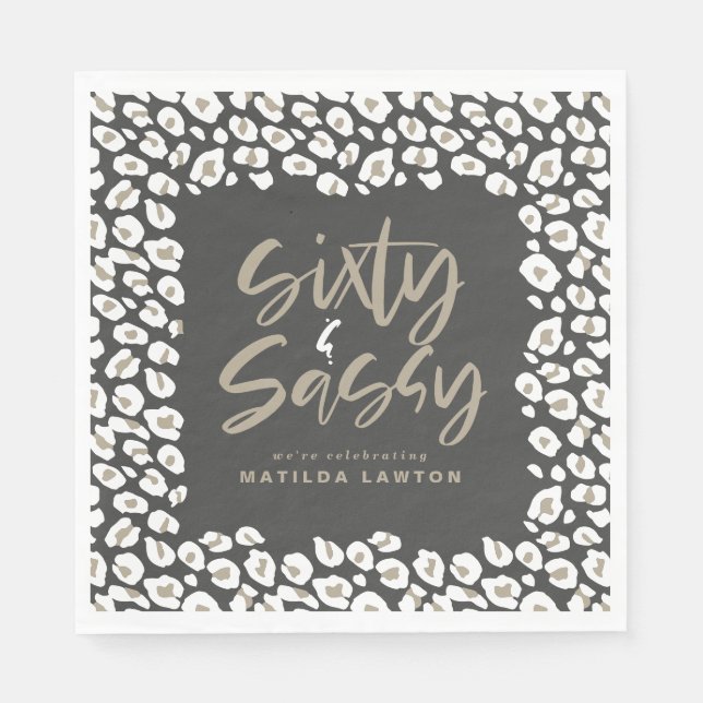 leopard print sechzig und sassy Party modern Serviette (Vorderseite)