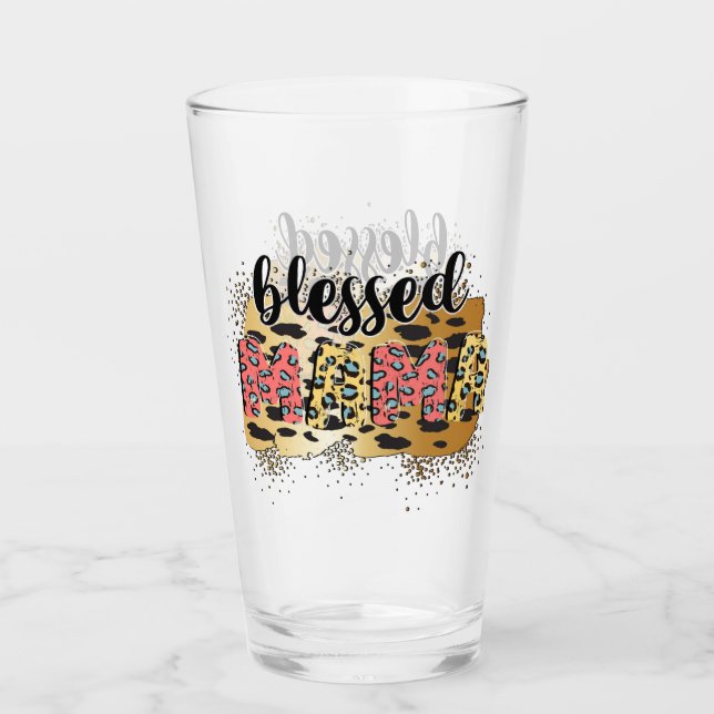 Leopard Print Seligen Mama Glas (Vorderseite)