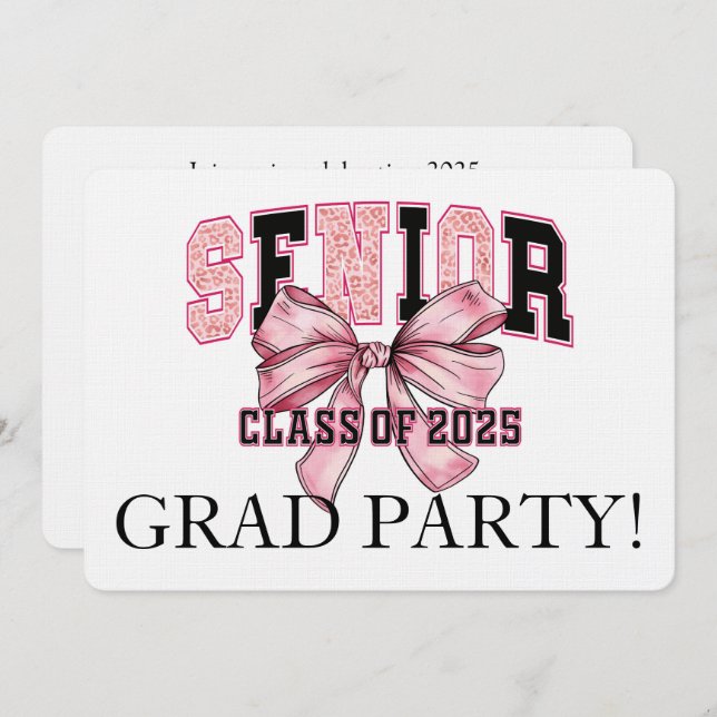 Leopard Print Senior Celebration Einladung (Vorne/Hinten)