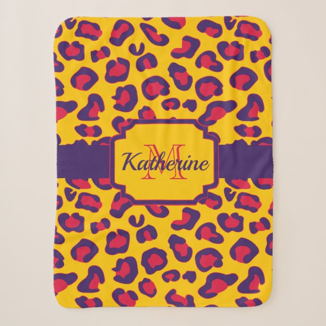 Leopard Print Sherpadecke (Vorderseite)