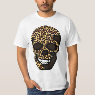 Leopard Print Skull Tshirt Design