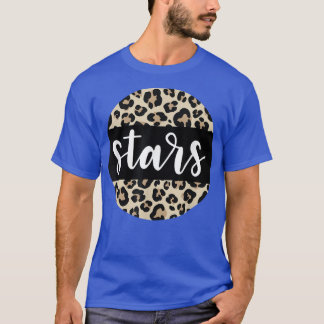 Leopard Print Stars Team Mascot School Geistspiel T-Shirt