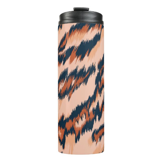 Leopard Print: Textil Nahtlos Design. Thermosbecher (Vorderseite)