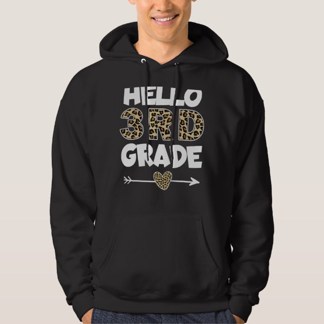 Leopard Print Third Grade Teacher Hoodie (Vorderseite)