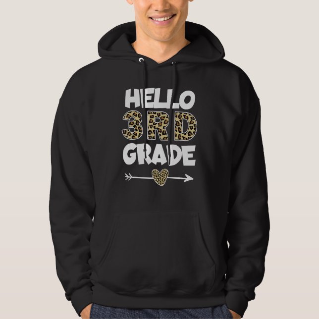 Leopard Print Third Grade Teacher Hoodie (Vorderseite)