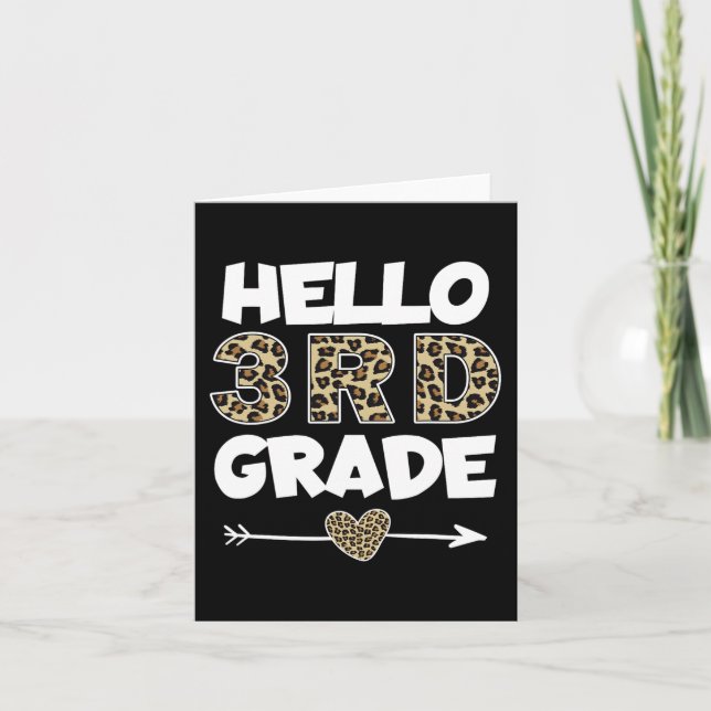 Leopard Print Third Grade Teacher Karte (Vorderseite)