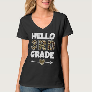 Leopard Print Third Grade Teacher T-Shirt