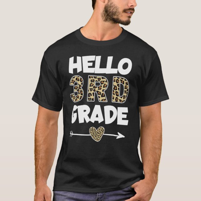 Leopard Print Third Grade Teacher T-Shirt (Vorderseite)