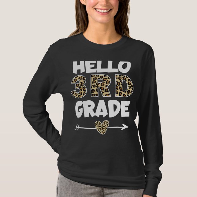 Leopard Print Third Grade Teacher T-Shirt (Vorderseite)