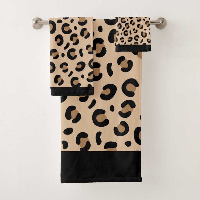 Leopard Print Towel Set (En situation)