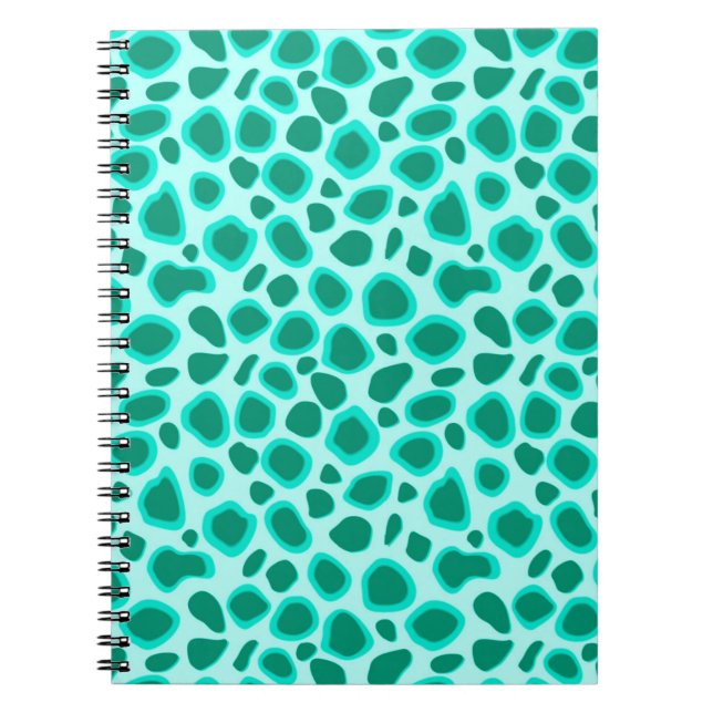 Leopard Print - Türkis und Aqua Notizblock (Vorderseite)