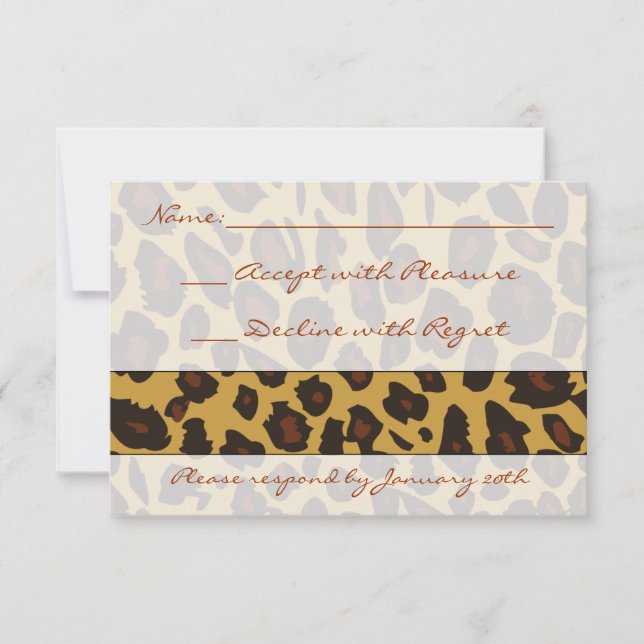 Leopard Print UAWG RSVP Karte (Vorderseite)