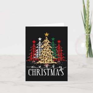 Leopard Print und Buffalo Kariert frohe Weihnachte Karte