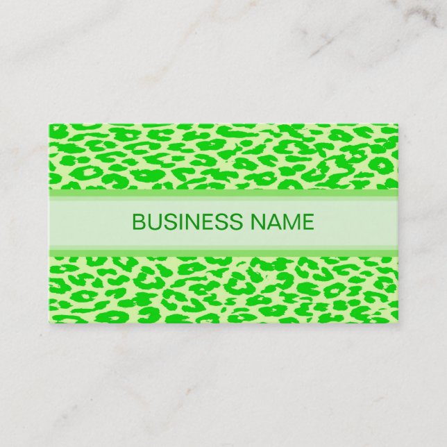 Leopard Print und Schlichte Linse Green Visitenkarte (Vorderseite)