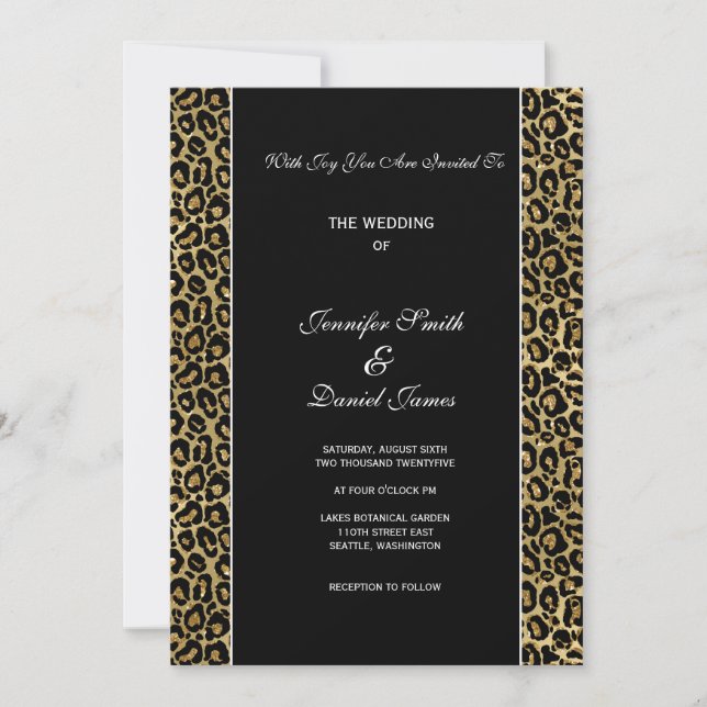 Leopard Print Wedding Invitation (Devant)