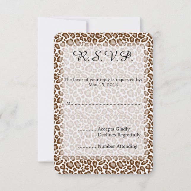 Leopard Print Wedding RSVP Karte (Vorderseite)