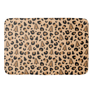 Leopard Print Weihnachtsmuster Badematte