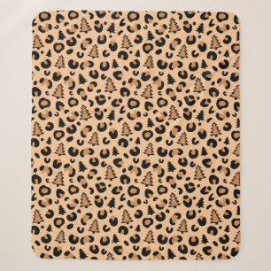Leopard Print Weihnachtsmuster Sherpadecke