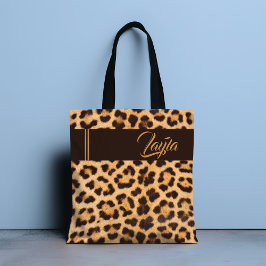 Leopard Print Wild Girly Muster Personalisiert Nam Tasche