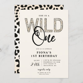 Leopard Print Wild One Geburtstag Einladung
