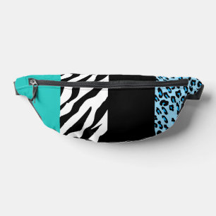 Leopard Print, Zebra Print, Animal Print, Blue Bauchtasche