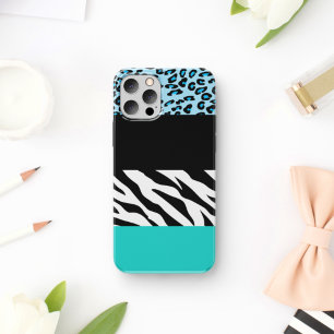 Leopard Print, Zebra Print, Animal Print, Blue Case-Mate iPhone Hülle