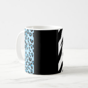 Leopard Print, Zebra Print, Animal Print, Blue Kaffeetasse