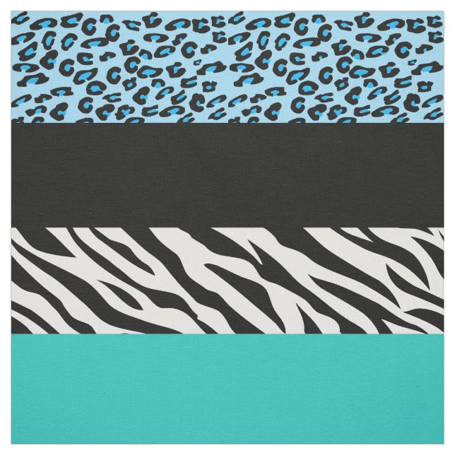 Leopard Print, Zebra Print, Animal Print, Blue Stoff (Muster)