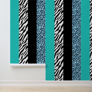 Leopard Print, Zebra Print, Animal Print, Blue Tapete