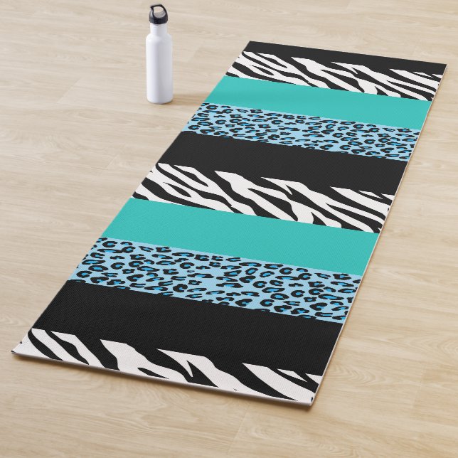 Leopard Print, Zebra Print, Animal Print, Blue Yogamatte (Beispiel)