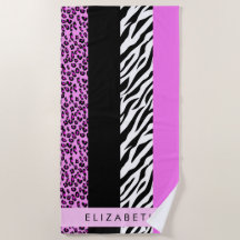 Leopard Print, Zebra Print, Rosa, Ihr Name