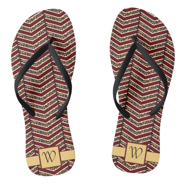 Leopard Print Zickzack Flip Flops (Fußbett)