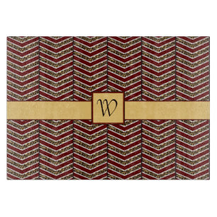 Leopard Print Zickzack Glass Cutting Board Schneidebrett