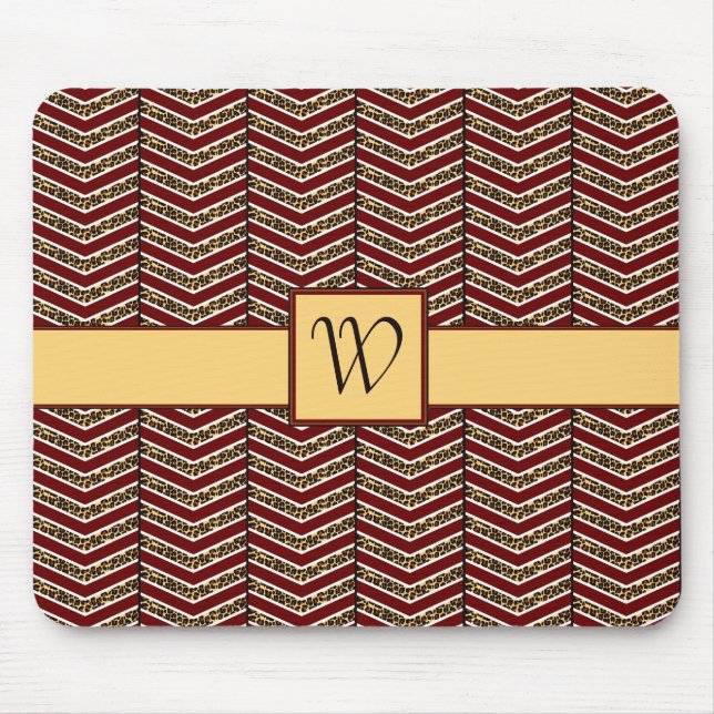 Leopard Print Zickzack Mousepad (Vorne)