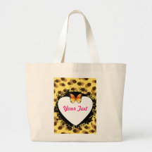 Leopard Printed Heard and Butterfly