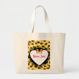 Leopard Printed Heard and Butterfly Jumbo Stoffbeutel