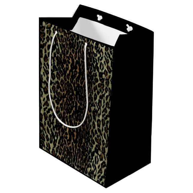 Leopard-Printmedien-Geschenk-Tasche Mittlere Geschenktüte (Rückseite Schrägansicht)