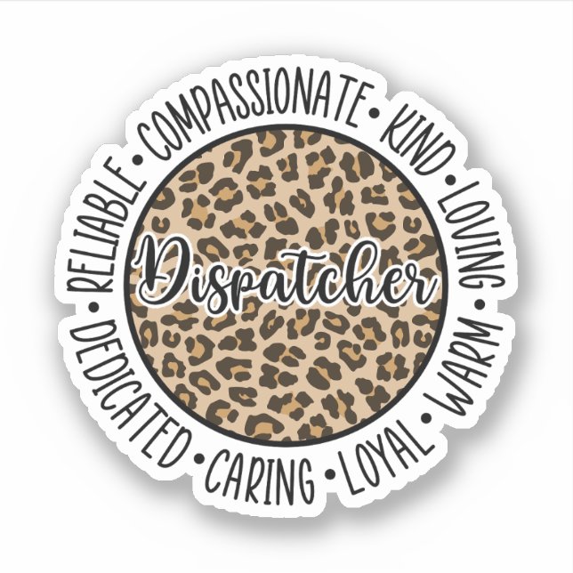 Leopard-Printwerbung für den Dispatcher - Notfall Aufkleber (Vorderseite)