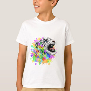 Leopard Psychedelic Paint Splats T-Shirt