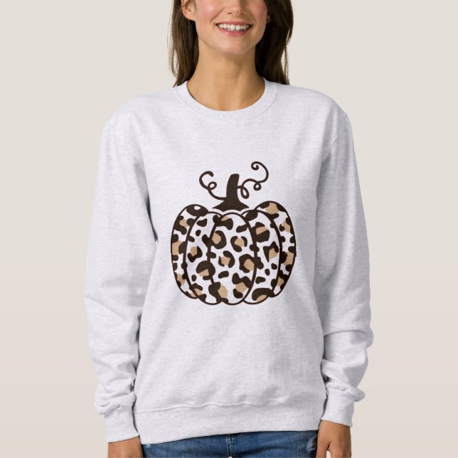 Leopard Pumpkin Erntedank Sweatshirt (Vorderseite)